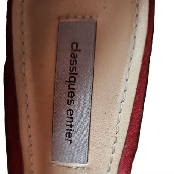 Classiques Entier Heels Platform‎ Stilettos Red Pink Burgundy Suede Flower 7.5 - Picture 6 of 12